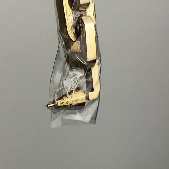 Eddie Borgo Chain Link Earrings Gold Tone Statement - Picture 2 of 7